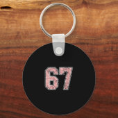 Womens Pink And White Number 67 Jersey Player Unif Sleutelhanger (Voorkant)