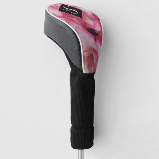 Womens Pink Azalea Floral Golf Head Hoesje Golfheadcover (Schuin)