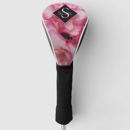 Womens Pink Azalea Floral Golf Head Hoesje Golfheadcover (Voorkant)
