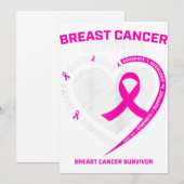Womens Pink Breast Cancer Survivor Gifts Women Mom Aankondiging (Voorkant / Achterkant)