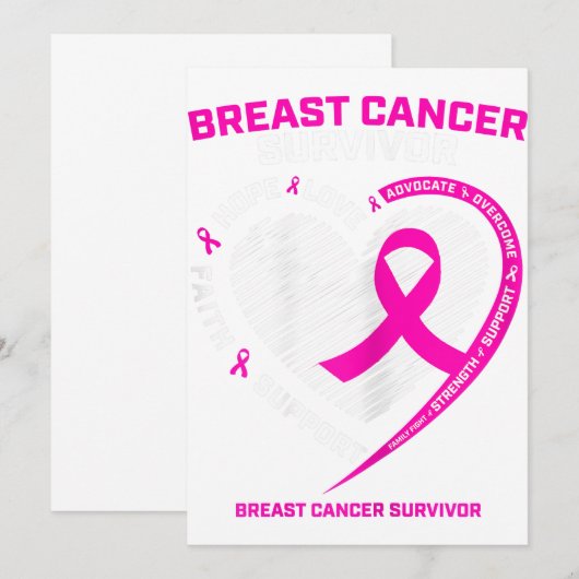 Womens Pink Breast Cancer Survivor Gifts Women Mom Aankondiging (Voorkant / Achterkant)