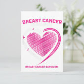 Womens Pink Breast Cancer Survivor Gifts Women Mom RSVP Kaartje (Staand voorkant)
