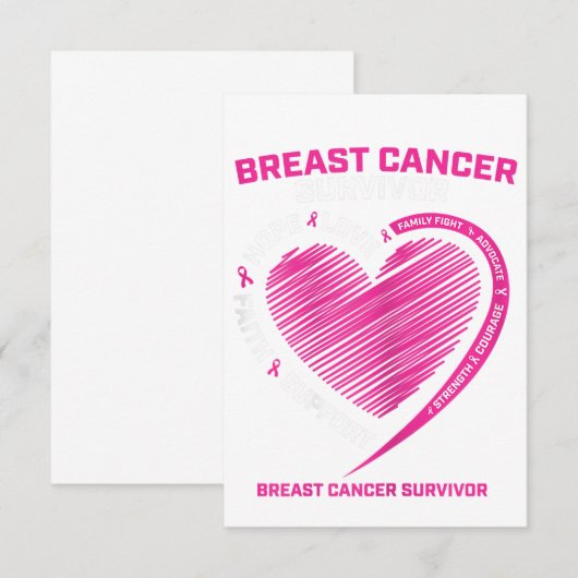 Womens Pink Breast Cancer Survivor Gifts Women Mom RSVP Kaartje (Voorkant / Achterkant)