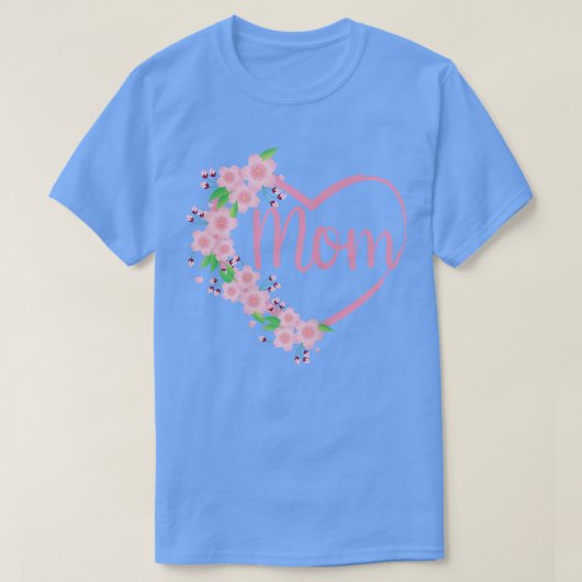 Womens Pink Cherry Blossom Sakura Omringend a H T-shirt (Design voorkant)