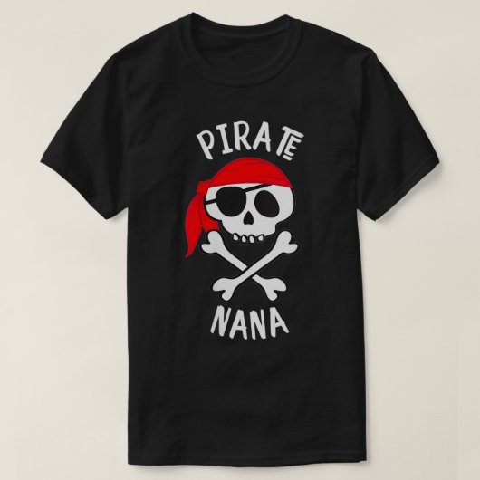 Womens Pirate Nana Jolly Roger VNeck T-shirt (Design voorkant)