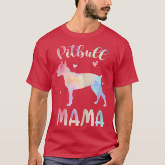 Womens Pitbull Mama Colorful Pitbull Dog Mo T-shirt