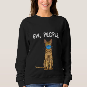Womens Pixiebob Ew People Cat Wearing Face Mask Trui