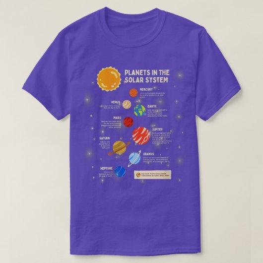 Womens Planeten Zonne Systeem Buitengheids Wetensc T-shirt (Design voorkant)