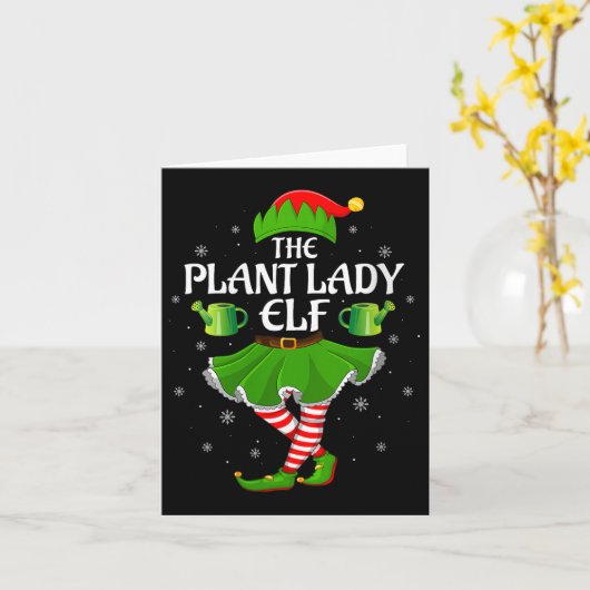 Womens Plant Lady Elf Christmas Family Girls Women Kaart (Gele Bloem)