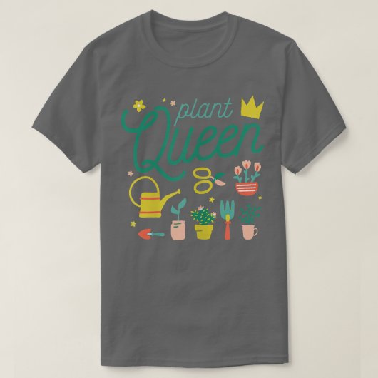 Womens Plant Queen Farmer Gardening Planter T-shirt (Design voorkant)
