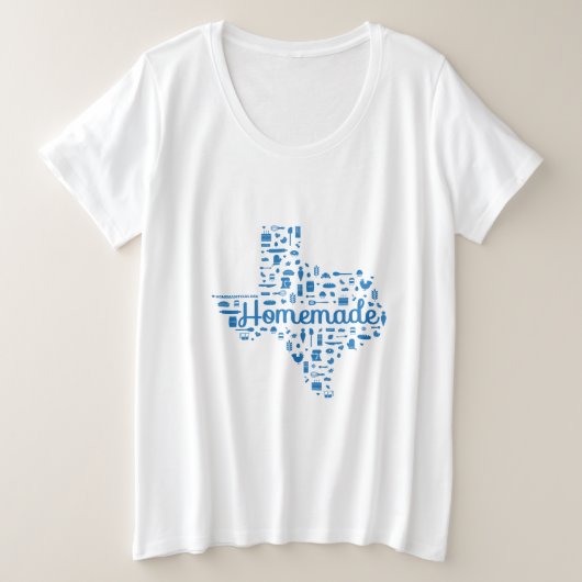 Women's Plus Size Homemade Texas T-Shirt (Design voorkant)