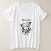 Women's Plus Sized Drama Lama Basic T-shirt (Design voorkant)