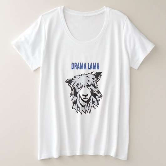 Women's Plus Sized Drama Lama Basic T-shirt (Design voorkant)