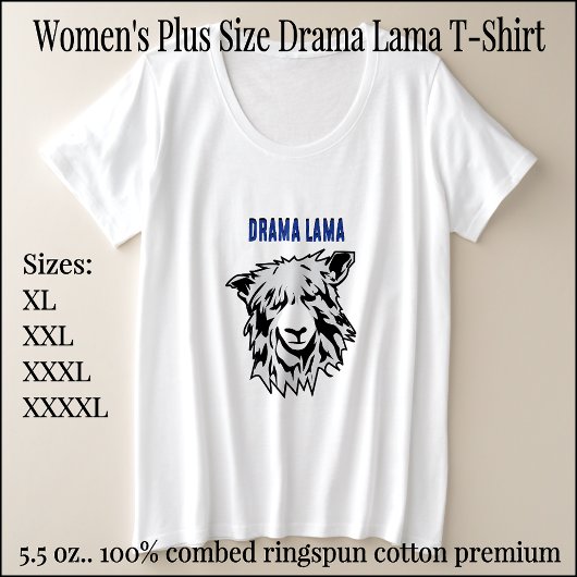 Women's Plus Sized Drama Lama Basic T-shirt
