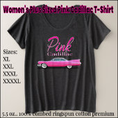 Women's Plus Sized Pink Cadillac T-Shirt