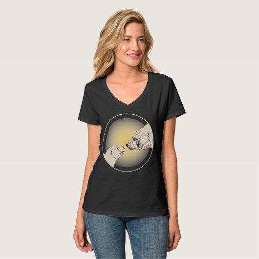 Womens Polar Beer Kiss T-shirt Dames Beer Art T-sh (Voorkant volledig)