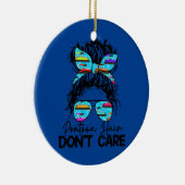 Womens Pontoon Hair Let niet op Bun Pontoon Keramisch Ornament (Rechts)