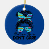 Womens Pontoon Hair Let niet op Bun Pontoon Keramisch Ornament (Voorkant)