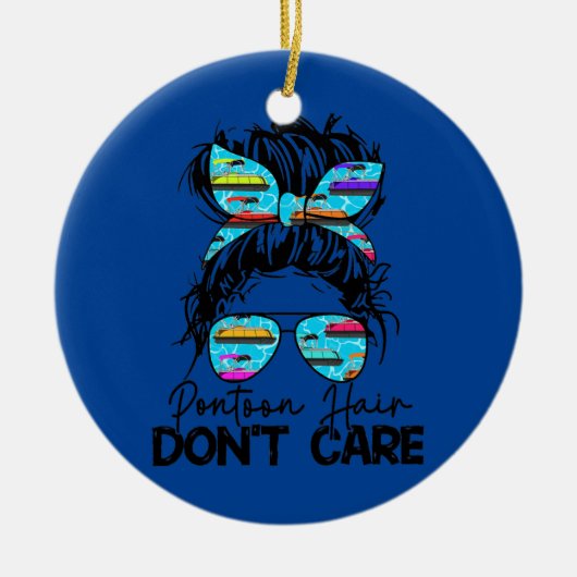 Womens Pontoon Hair Let niet op Bun Pontoon Keramisch Ornament (Voorkant)