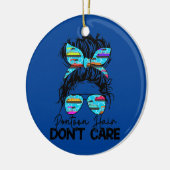 Womens Pontoon Hair Let niet op Bun Pontoon Keramisch Ornament (Links)