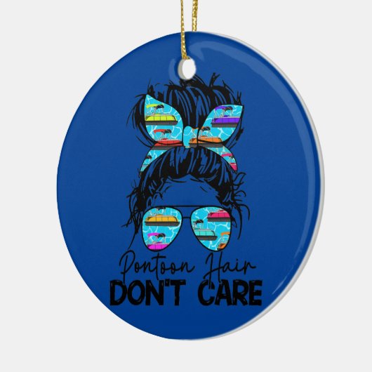Womens Pontoon Hair Let niet op Bun Pontoon Keramisch Ornament (Links)
