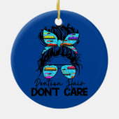 Womens Pontoon Hair Let niet op Bun Pontoon Keramisch Ornament (Achterkant)