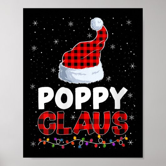 Womens Ppy Claus Christmas Pajamas Santa Matching  Poster (Voorkant)