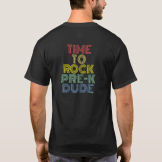 Womens pre-K Kerel terug naar school rots en Roll T-shirt