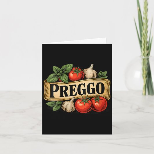 Womens Preggo Costume Pregnancy Announcement Prego Kaart (Voorkant)