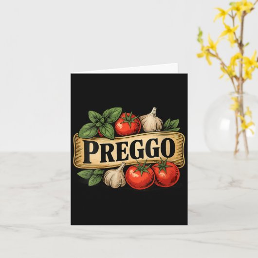 Womens Preggo Costume Pregnancy Announcement Prego Kaart (Gele Bloem)