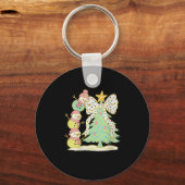 Womens Preppy Coquette Christmas Snowm 2025 Funny  Sleutelhanger (Voorkant)