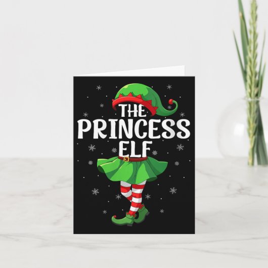 Womens Princess Elf Christmas Girls Women Elf Squa Kaart (Voorkant)