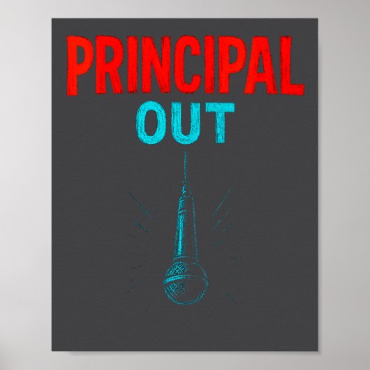 Women's Principal Out - Retirement Mic Drop Vintag Poster (Voorkant)