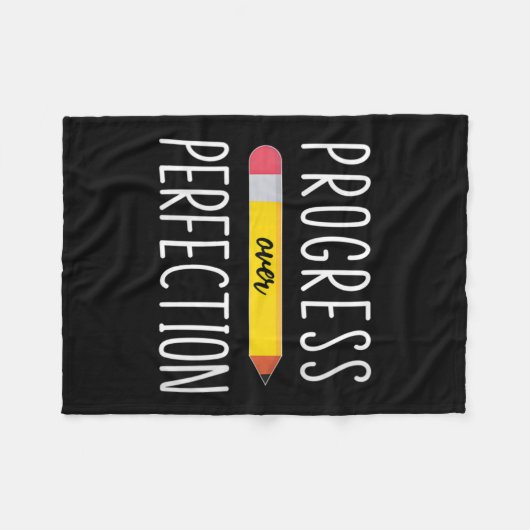 Womens Progress Over Perfection Motivational Back  Fleece Deken (Voorkant (Horizontaal))