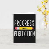 Womens Progress Over Perfection Motivational Back  Kaart (Gele Bloem)