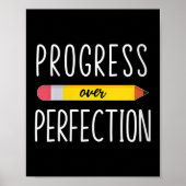 Womens Progress Over Perfection Motivational Back  Poster (Voorkant)