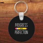 Womens Progress Over Perfection Motivational Back Sleutelhanger (Voorkant)