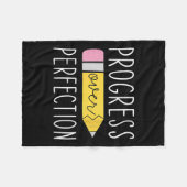 Womens Progress Over Perfection Motivational Teach Fleece Deken (Voorkant (Horizontaal))