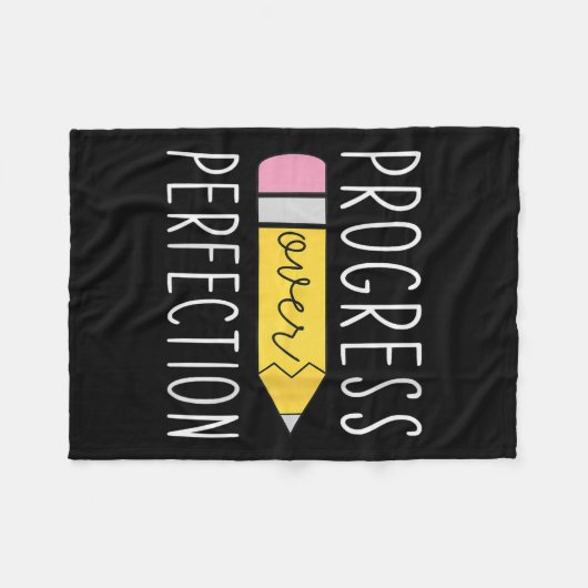 Womens Progress Over Perfection Motivational Teach Fleece Deken (Voorkant (Horizontaal))
