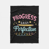 Womens Progress Over Perfection Motivational Teach Fleece Deken (Voorkant)