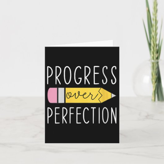 Womens Progress Over Perfection Motivational Teach Kaart (Voorkant)