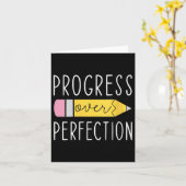 Womens Progress Over Perfection Motivational Teach Kaart (Gele Bloem)
