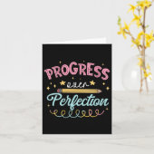 Womens Progress Over Perfection Motivational Teach Kaart (Gele Bloem)