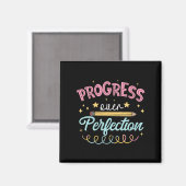 Womens Progress Over Perfection Motivational Teach Magneet (Voorkant / Achterkant)