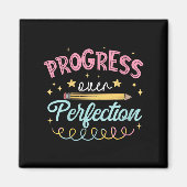 Womens Progress Over Perfection Motivational Teach Magneet (Voorkant)