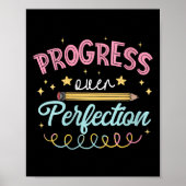 Womens Progress Over Perfection Motivational Teach Poster (Voorkant)