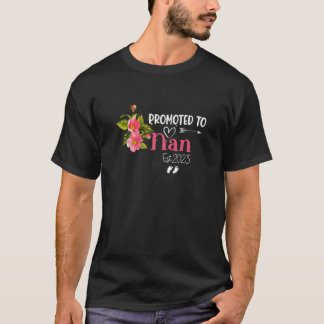 Womens Promoted To Nan Est 2023 Women Floral First T-shirt