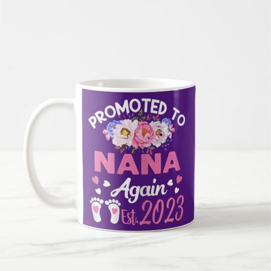 Womens Promoted To Nana Again 2023 Floral Koffiemok (Links)