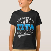 Womens Promoted To Tita 2025 New Filino Aunt Vinta T-shirt (Voorkant)