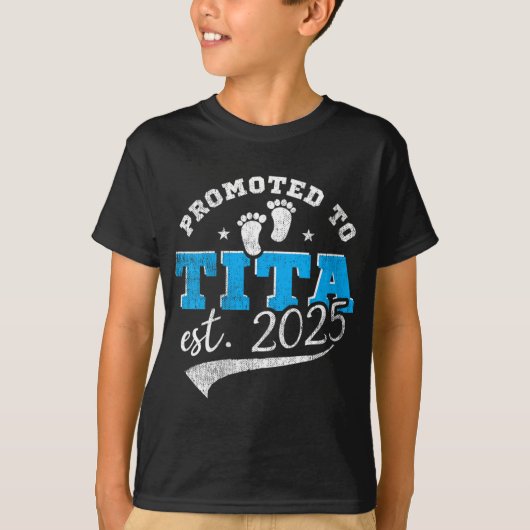 Womens Promoted To Tita 2025 New Filino Aunt Vinta T-shirt (Voorkant)